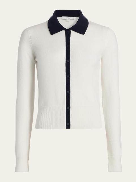 Contrast Cashmere-Blend Cardigan