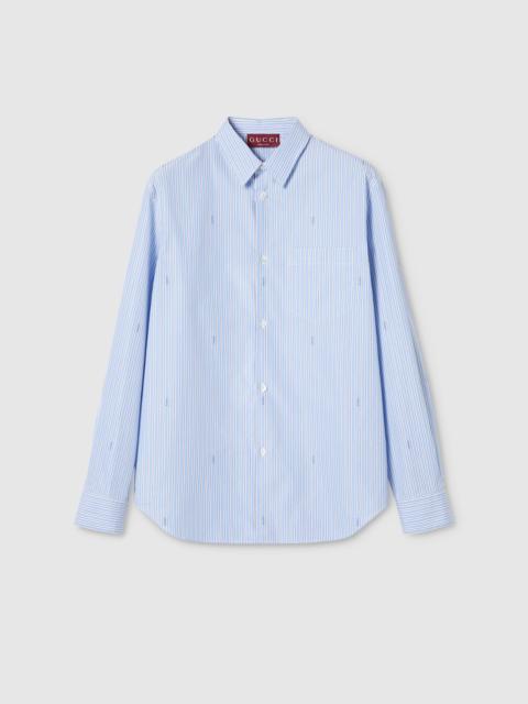 GUCCI Striped cotton poplin shirt