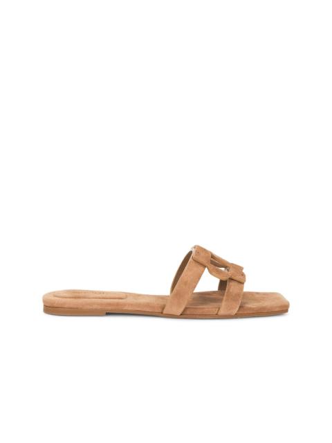 SIMKHAI Monogram Suede Flat Slide