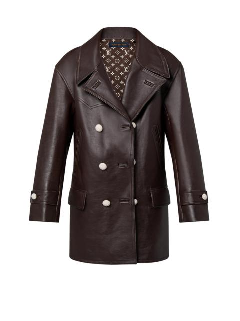 Louis Vuitton Vintage-Look Belted Leather Coat