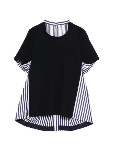 sacai stripe pocket T-shirt