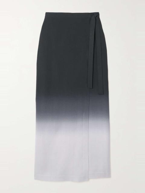 The Row Kawa ombré silk maxi wrap skirt