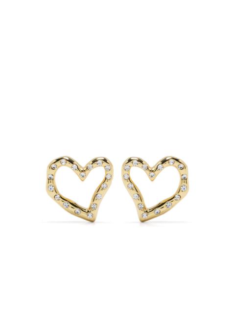 maje rhinestone-embellished heart-shaped earrings