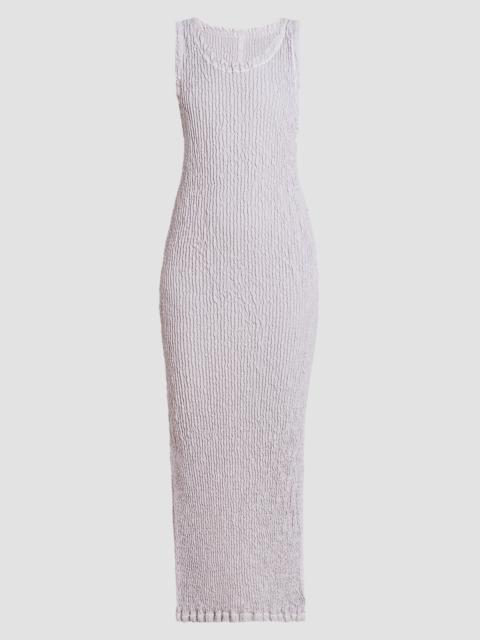 ISSEY MIYAKE Women's Wavelet Ensemble Textured Sheath Maxi Dress - Light Gray