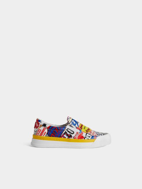 DSQUARED2 NEW JERSEY LOGOMANIA SLIP ON SNEAKERS