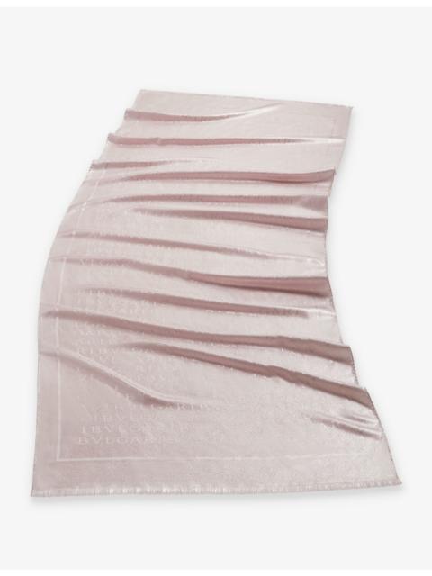 BVLGARI Lettere Maxi logo-print silk and wool-blend scarf