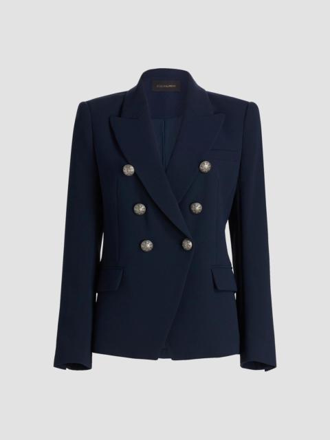 KOBI HALPERIN Women's West Crepe Double-Breasted Blazer - Navy