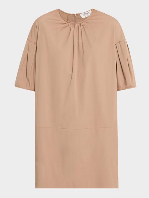 Max Mara Isotta Pleated Short-Sleeve Mini Shift Dress
