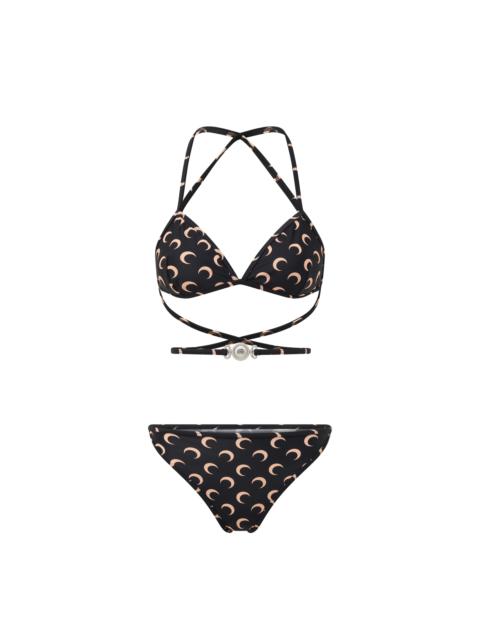 Marine Serre Black stretch nylon swimsuit | gebnegozionline
