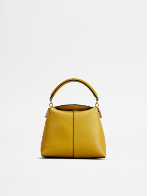 Tod's TOD'S T CASE TOTE MESSENGER BAG IN LEATHER MICRO - YELLOW