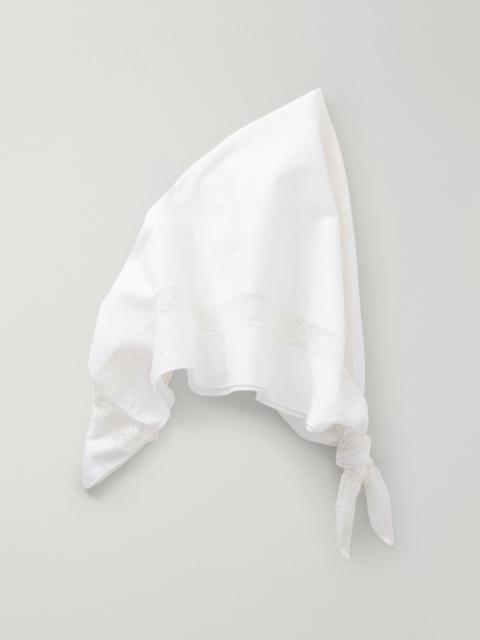 STAUD + Da Adolfo Sunny Lace-trimmed Cotton Headscarf