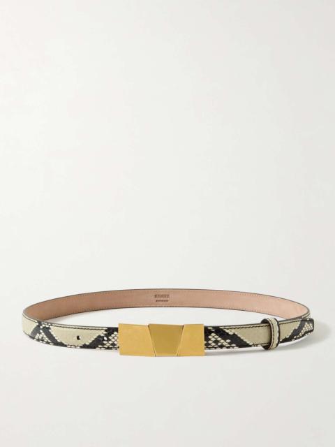 Axel snake-effect leather belt