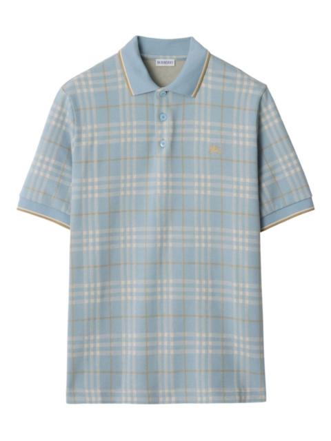 Burberry checked cotton polo shirt