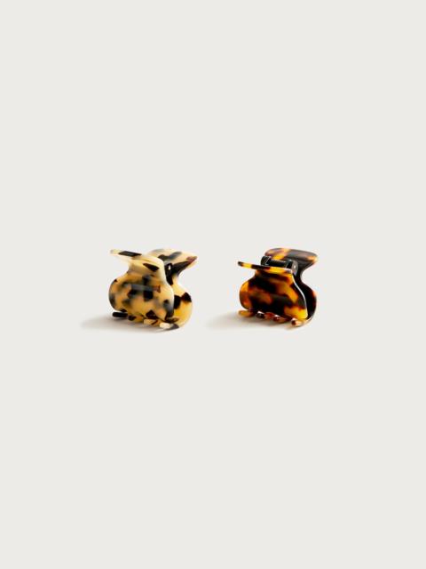 J.CREW Mini claw clips two-pack in Italian tortoise