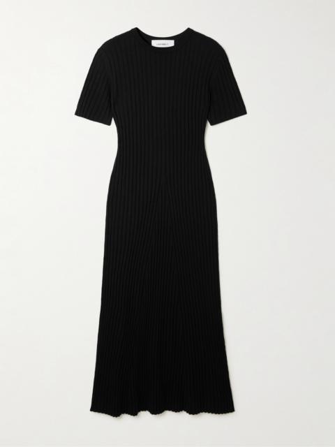 LISA YANG Isabela Ribbed Cotton And Cashmere-blend Midi Dress