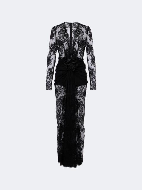 Dolce & Gabbana Gathered cotton-blend lace midi dress