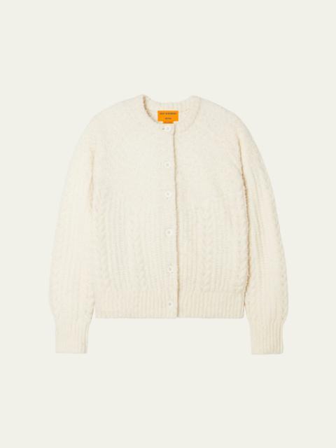 Cloud Wool-Blend Cable Cardigan