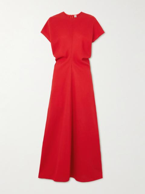 TOTEME Slouch Waist Gathered Wool-crepe Maxi Dress
