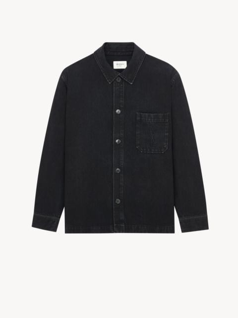 SAINT LAURENT CASSANDRE OVERSHIRT IN COTTON LINEN GABARDINE