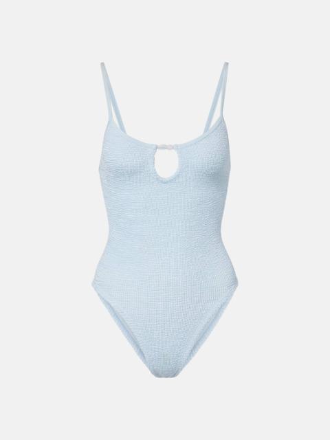 Hunza G Mia beaded cutout swimsuit