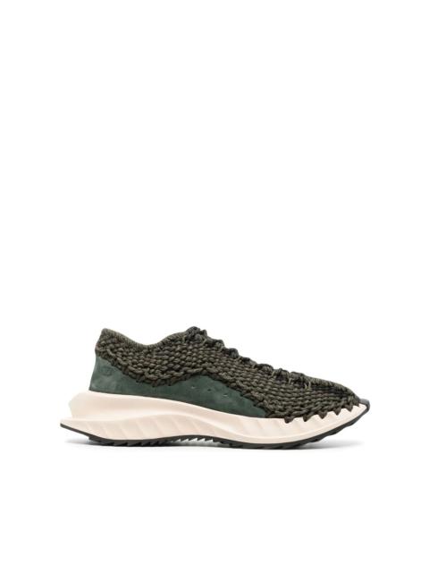 Valentino crochet-design lace-up sneakers