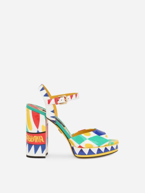 Dolce & Gabbana Polished calfskin platform sandals