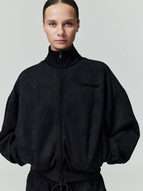 ESSENTIALS Womens Suede Fleece Vintage Track Jacket