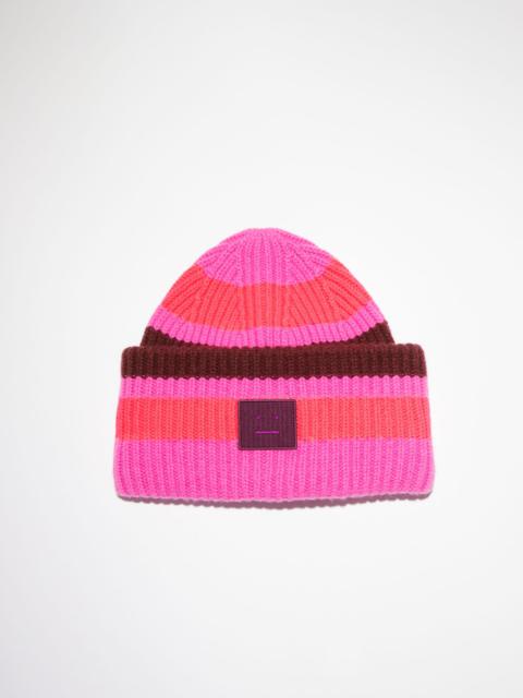 Acne Studios Striped beanie hat pink/burgundy