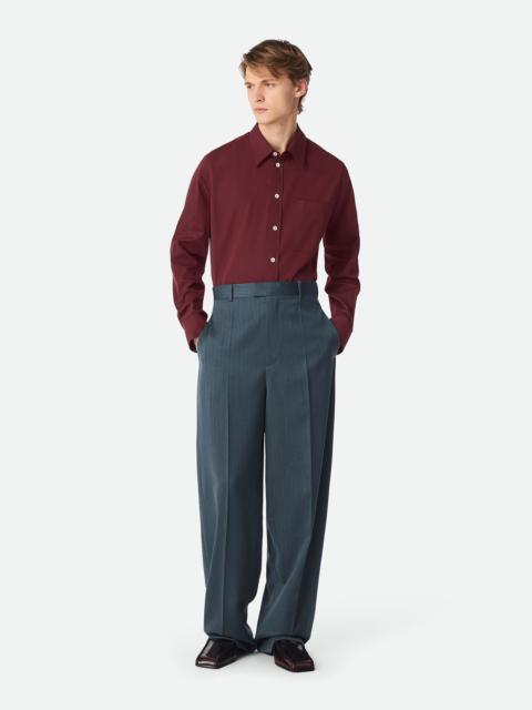 Bottega Veneta Wool Subtle Chevron Straight Trousers