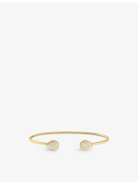Boucheron Serpent Bohème 18ct yellow-gold and 0.27ct brilliant-cut diamond bangle bracelet