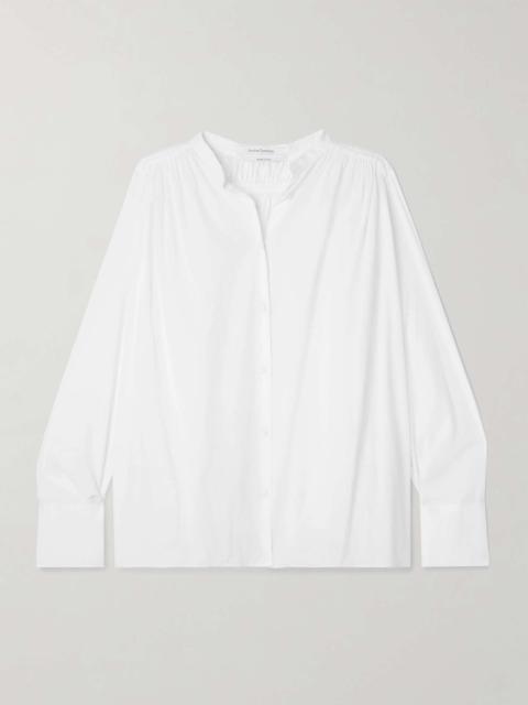 Another Tomorrow + NET SUSTAIN gathered organic cotton-voile shirt