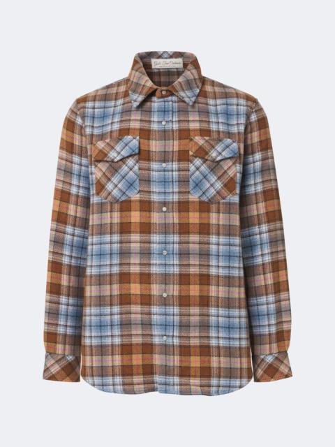 God’s True Cashmere Nomad plaid cashmere shirt with moonstones