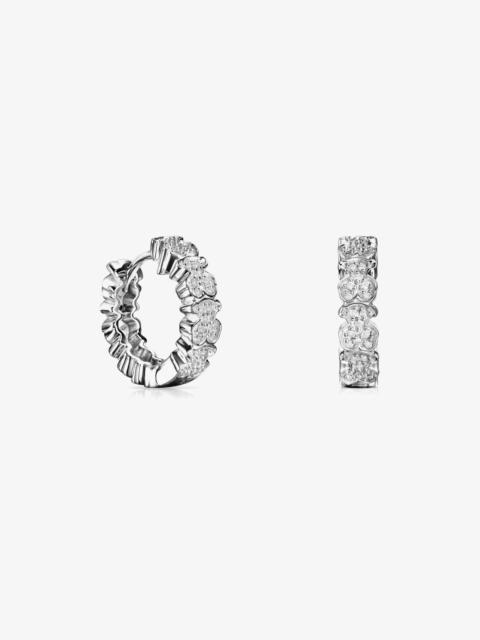 TOUS 18K white gold TOUS Puppies hoop Earrings with Diamonds 0.11ct