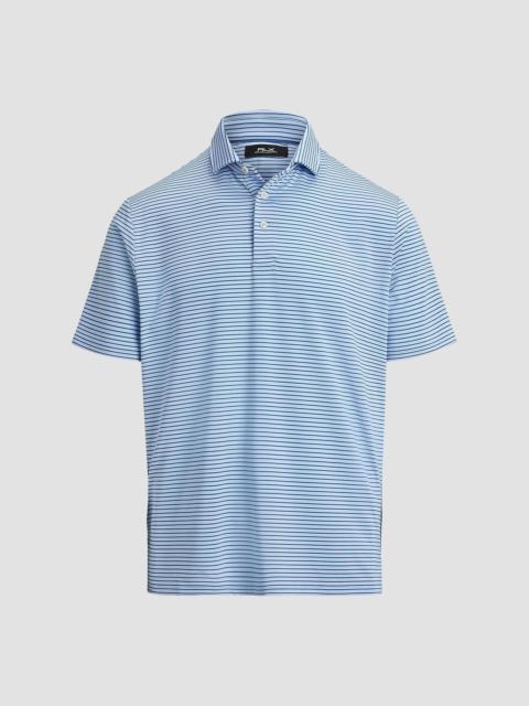 Polo Ralph Lauren Men's Striped Lightweight Airflow Knit Polo Shirt - Office Blue Old Royal