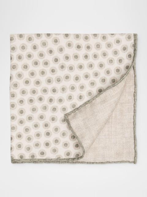 Brunello Cucinelli Men's Silk Geometric Circle Pocket Square