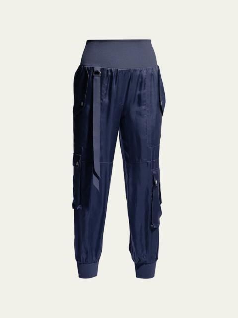Cinq à Sept Harmony Satin Cargo Jogger Pants
