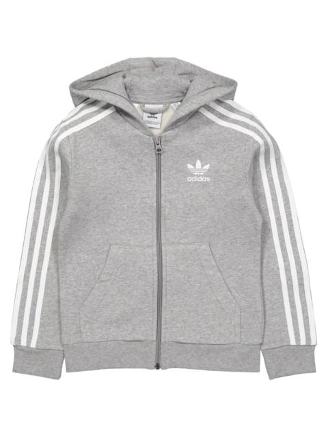 adidas Originals Full Zip Hoodie GS "Medium Grey Heather / White" DH2702
