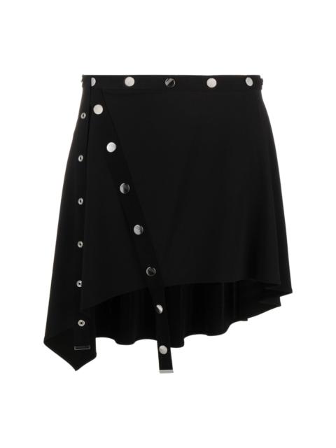 press-stud asymmetric miniskirt