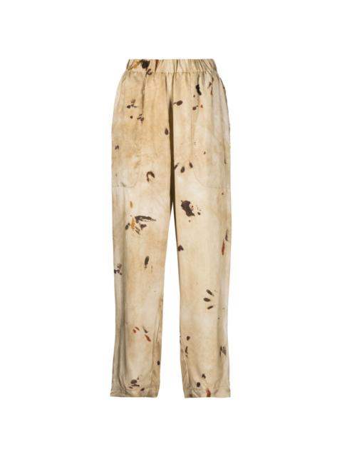 graphic-print elasticated-waist trousers