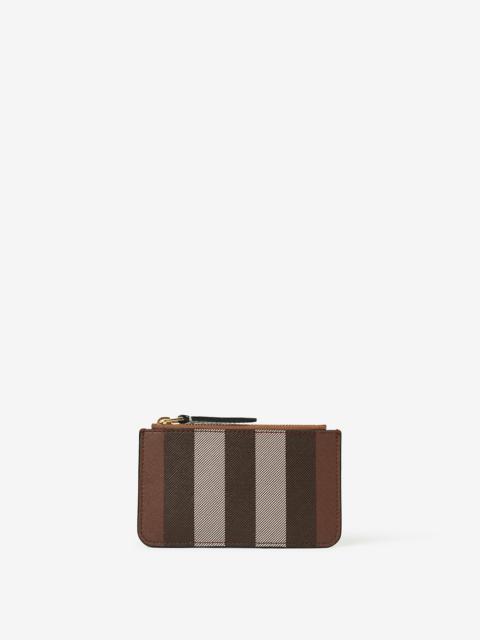 Exaggerated Check Coin Case with Strap