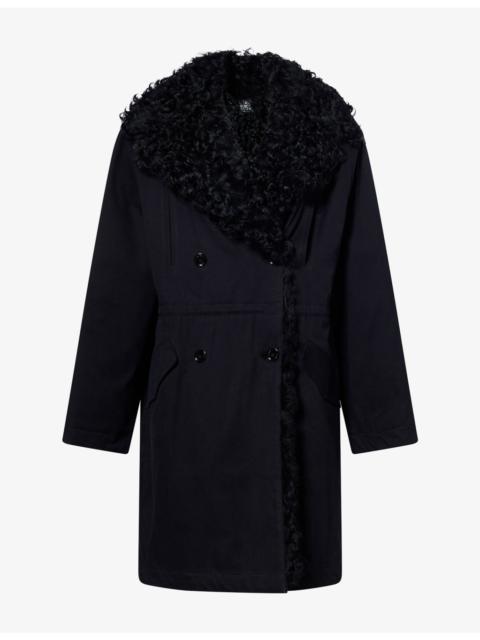 TOTEME Double-Breasted Shearling-Lined Cotton Parka