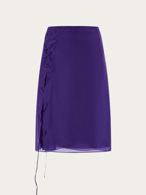 FERRAGAMO Organza skirt with string tie detail