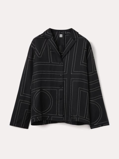 Totême Monogram silk pj top black