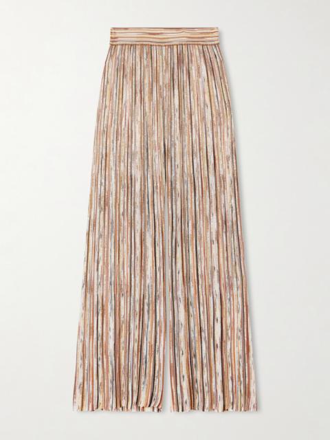 Missoni Mare Embellished Metallic Crochet-knit Wide-leg Pants