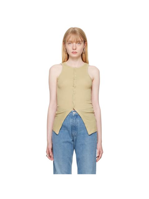AURALEE Khaki Press-Stud Tank Top