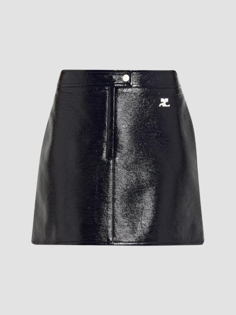 courrèges Women's Reedition Vinyl A-Line Miniskirt - Navy