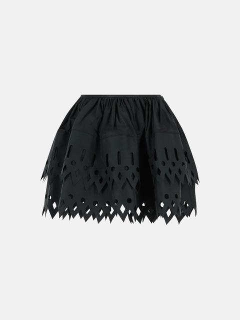 'TECH' BLACK COTTON BLEND SKIRT