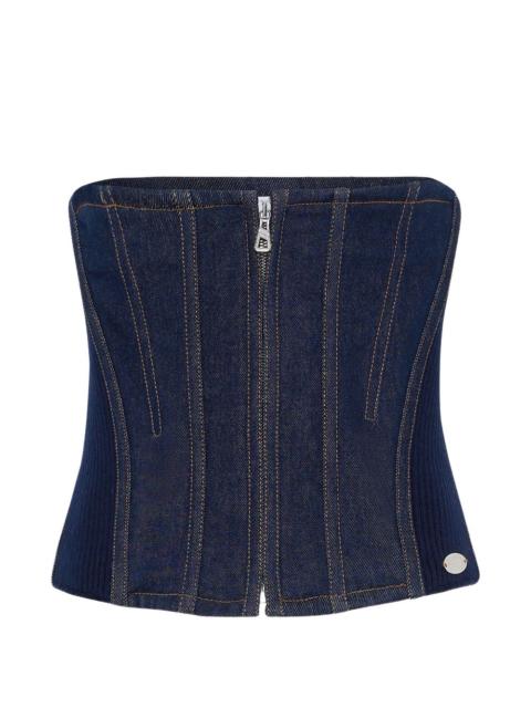 Jean Paul Gaultier denim zip corset top