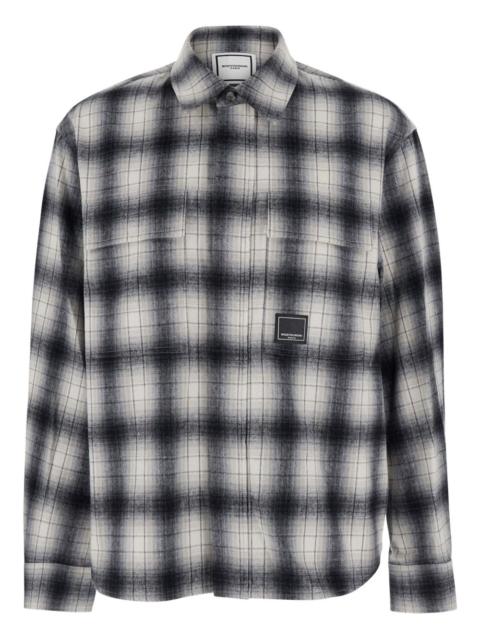 Wooyoungmi logo-patch check-pattern shirt