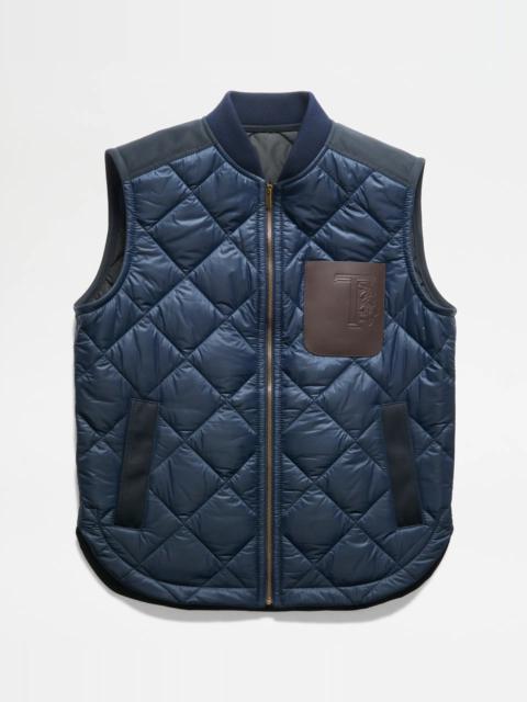 Tod's QUILTED GILET - BLUE